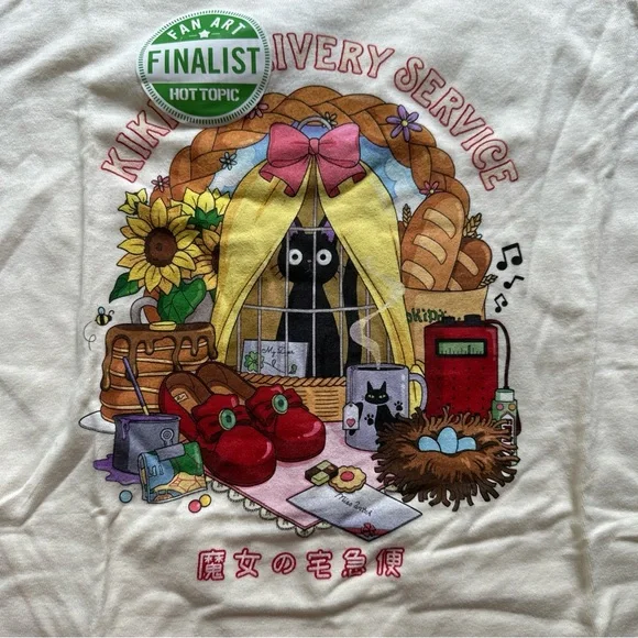 NEW Hot Topic Kiki's Delivery Service Fan Art Finalist Graphic Tee Size M - Picture 7 of 8